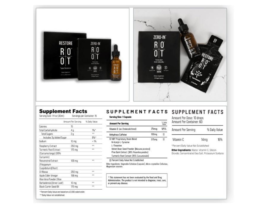 Root Trinity Pack Supplement Facts